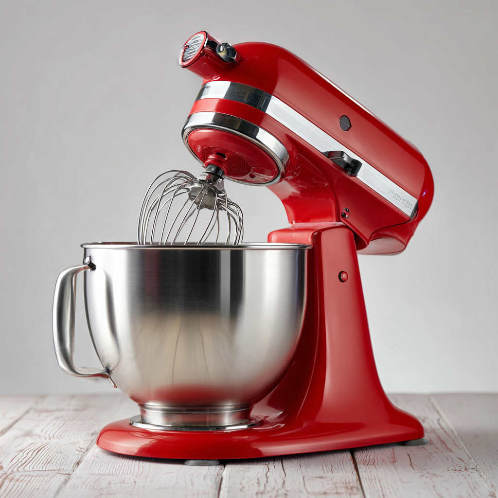 ⁦عجانة كهربائية باللون الأحمر مع وعاء ستانلس ستيل⁩ - الصورة ⁦7⁩