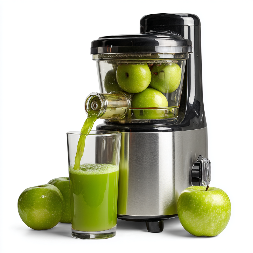 ⁦عصارة فواكه كهربائية حديثة (Juicer Machine) باللون الرمادي/الأسود مع ستانلس ستيل⁩ - الصورة ⁦4⁩